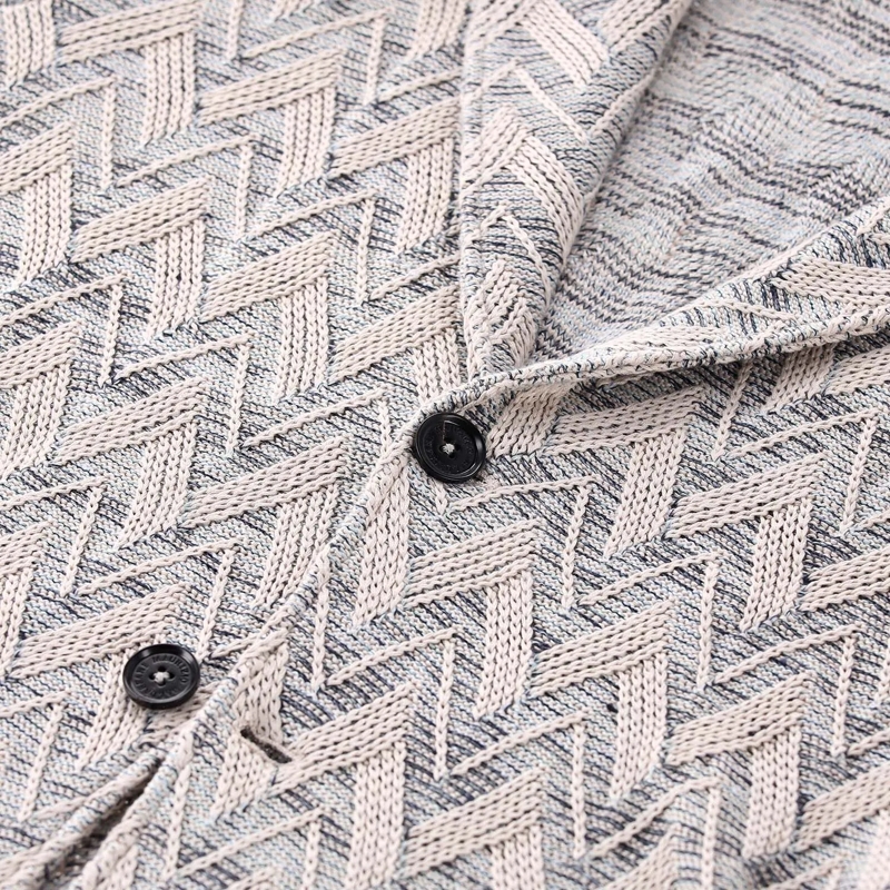 Maurizio Baldassari Anzugjacke Strick-Sakko mit Leinen beige(Image 3)