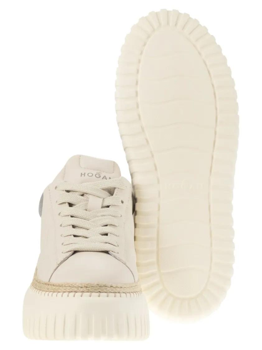 Thumbnail - Hogan Low-Top Sneaker - H-Stripes - Leather Trainers - Gr. 39 (EU) - in Weiß - für Damen