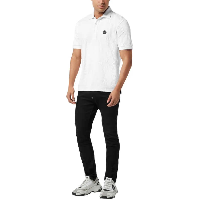 Philipp Plein Top Polo Shirt Ss Crest weiss(Image 4)