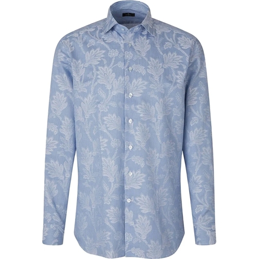 Etro T-Shirts Striped cotton shirt with floral motif blau