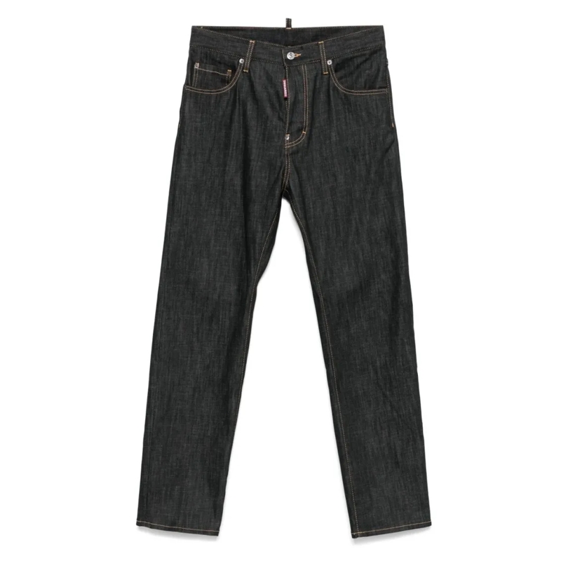 Dsquared2 Jeans Straight-Leg Denim Jeans With Cotton-Elastane Blen Black