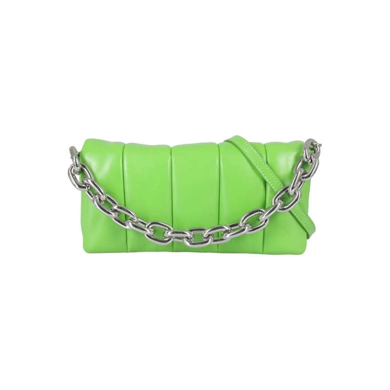 Stand Studio Sac à bandoulière Rectangular Green Lamb Leather Panel Bag Green