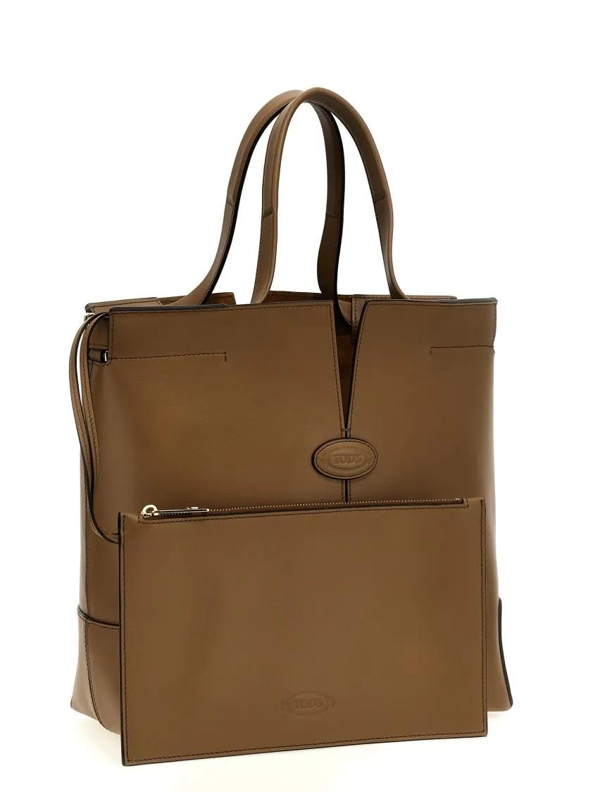 TOD'S Shoppers & Totes ' Di Bag Folio' Shopping Bag in bruin