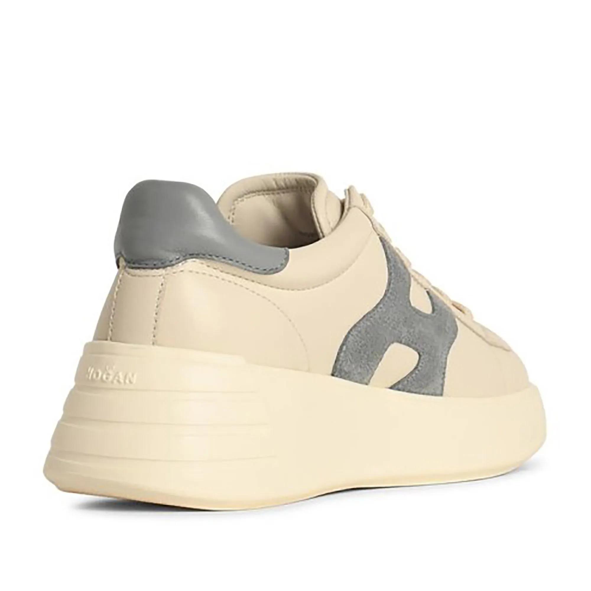 Hogan Low-Top Sneakers 'Rebel H526' Beige Leather Sneakers in beige