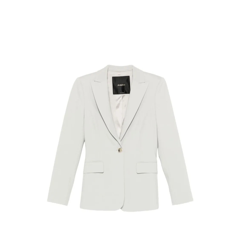 Pinko Blazer Tailored Grey Blazer With Notched Lapels And Flap  White