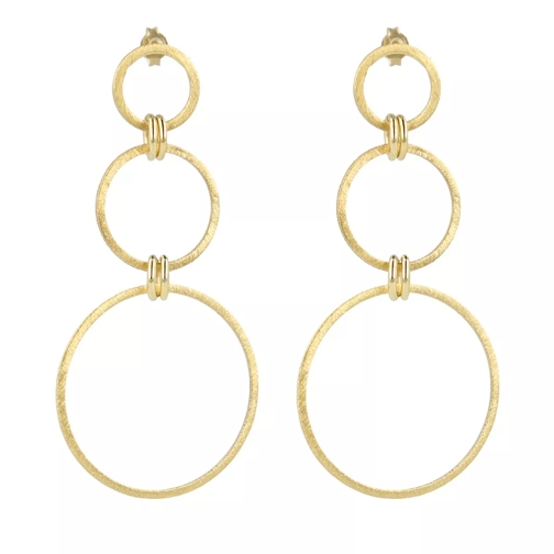 LOTT.gioielli CL Earring Eslie Double Round Satin - G Gold Pendant d'oreille