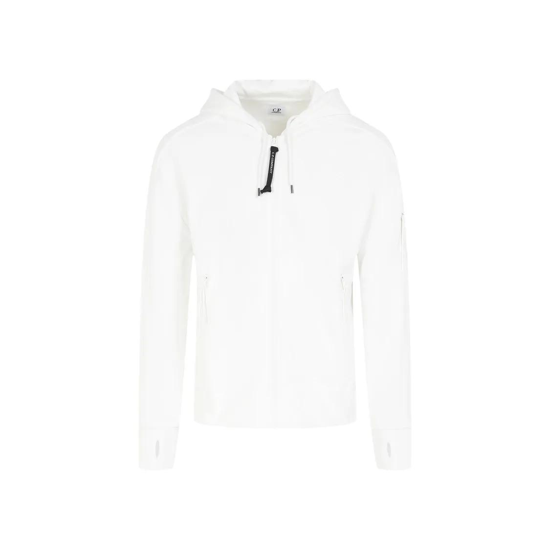 CP Company - Gauze White Cotton Hoodie - Größe XL - weiß