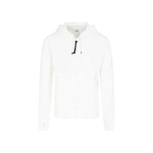 CP Company Gauze White Cotton Hoodie White Huvtröja