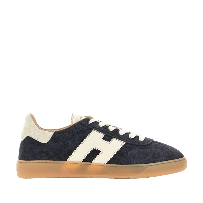 Hogan Lage-top sneaker Navy Blue Calfskin Sneakers With Contrasting Logo Blue