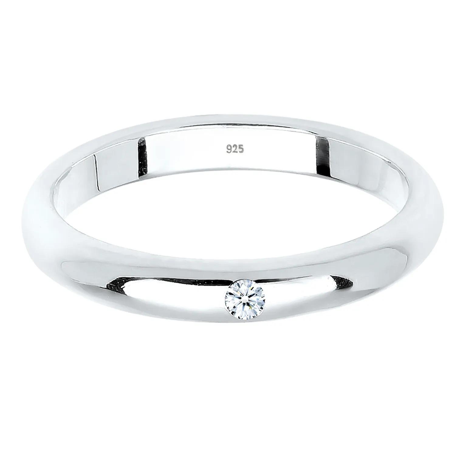 Thumbnail - Elli Ringe - Ring Ladies solitaire classic with diamond (0.03 c - Gr. 52 MM - in Weiß - für Damen