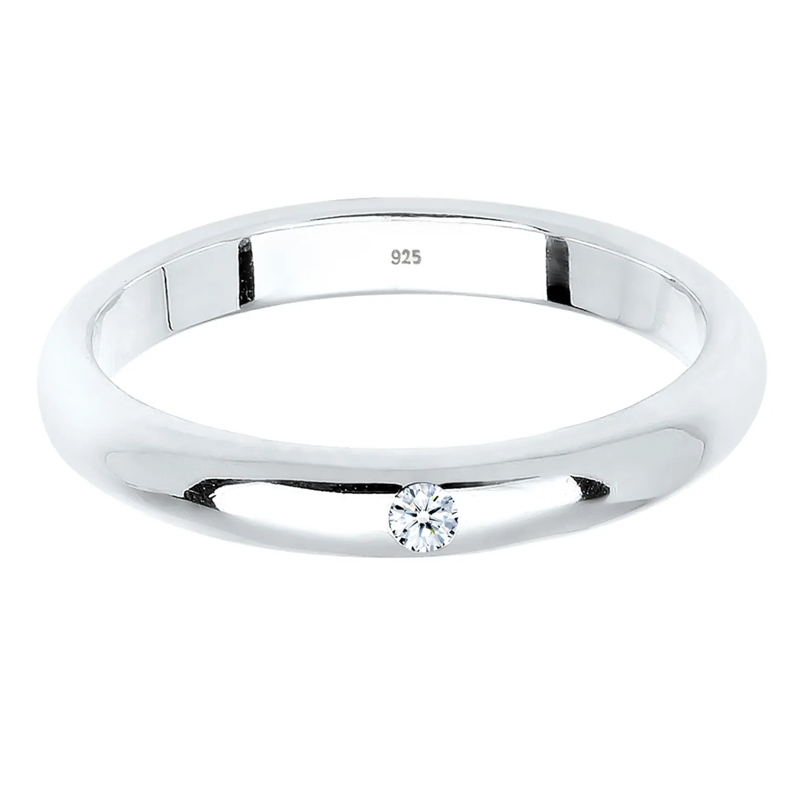 Elli Ring Ring 925 Sterling Silber Diamant ct 0.03 Verlobung weiss(Image 6)