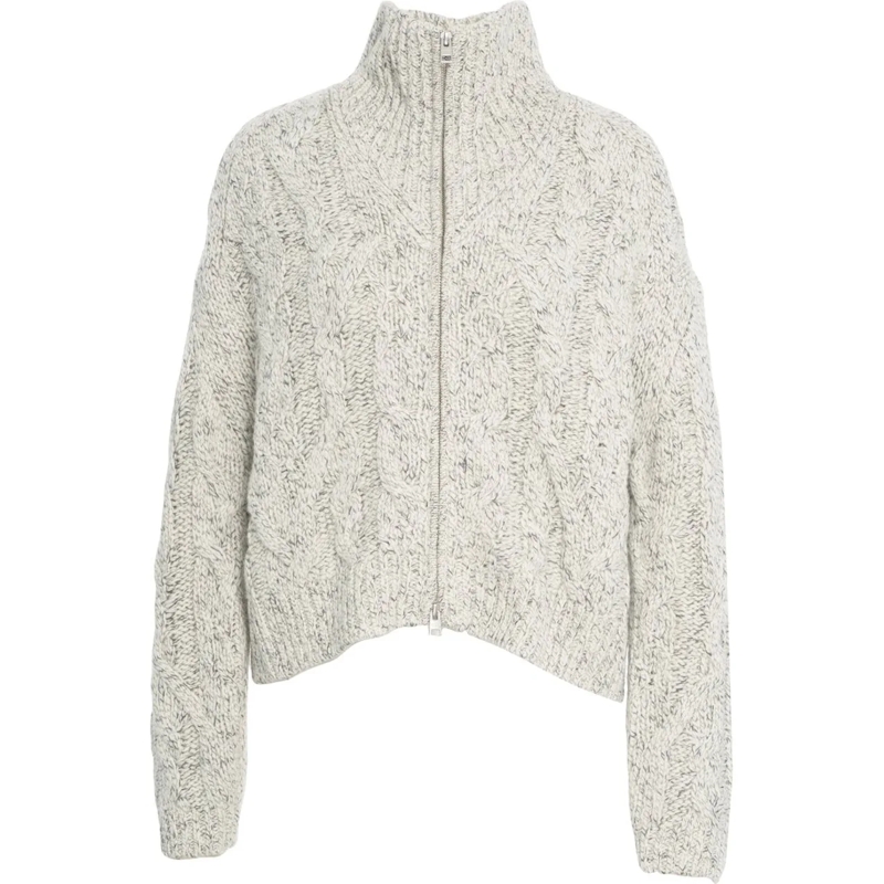 Closed  Cardigan with cable knit pattern grau