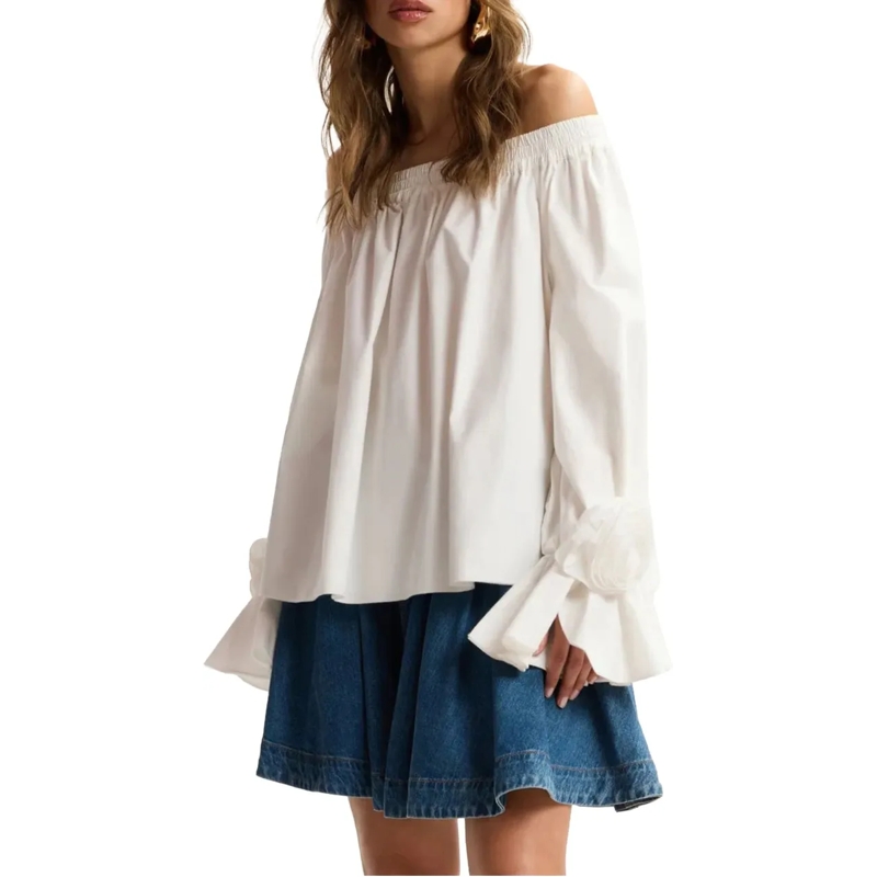 Essentiel Antwerp T-Shirt Essentiel Antwerp Off Shoulder Top Tops Off White  weiß(Image 2)