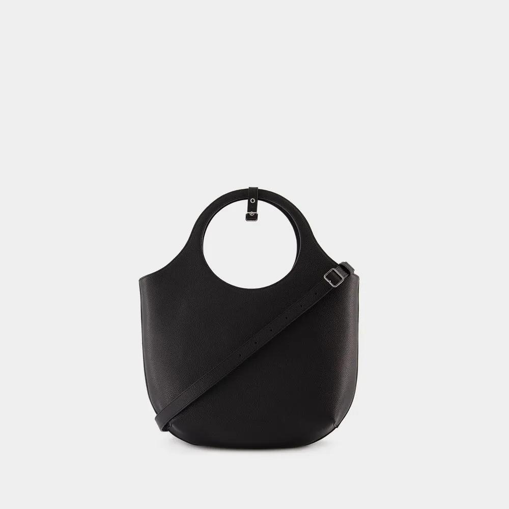 Courrèges Hobo bags Medium Holy Shoulder Bag Leather Black in zwart