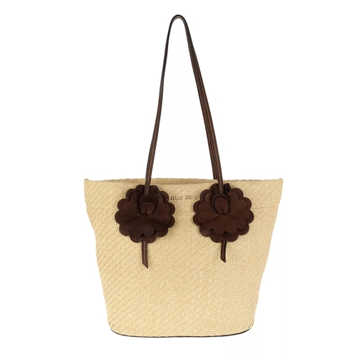Miu Miu Straw Shopping Bag NATURALE+BRUCIA Basket Bag