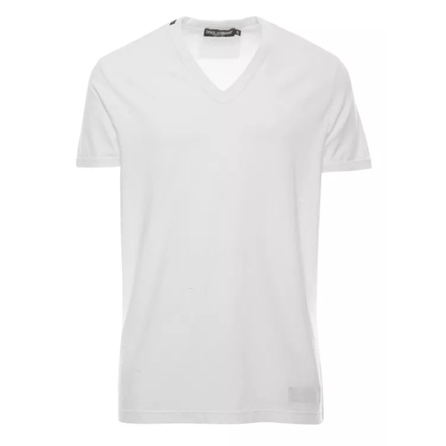 Dolce&Gabbana White T-Shirt With All-Over Rips And Ri-Edition Lo White 