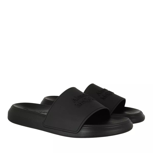 Alexander McQueen Slide Sandals Black Claquette
