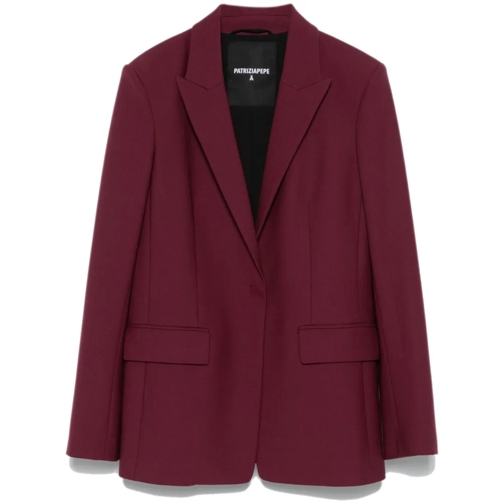 Patrizia Pepe Blazer Fur Jacket Burgundy