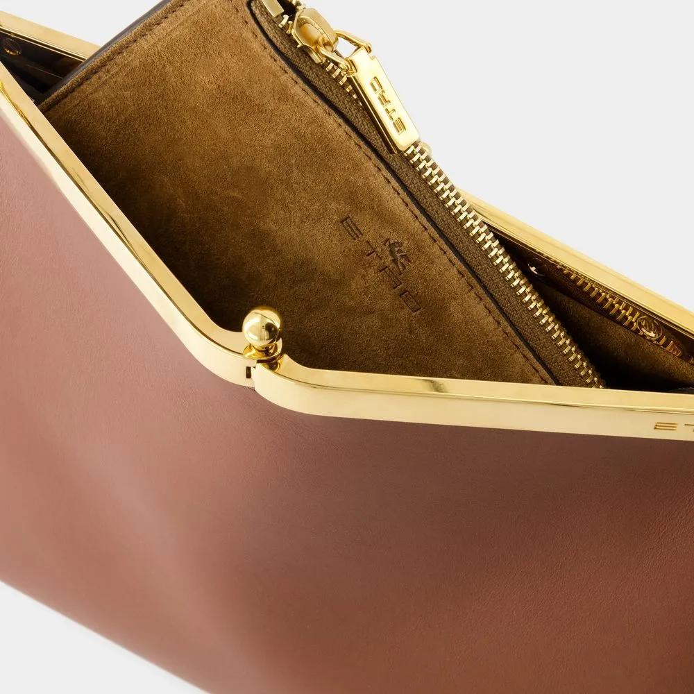 ETRO Hobo bags Pelle Unita Hobo Bag Leather Brown in bruin