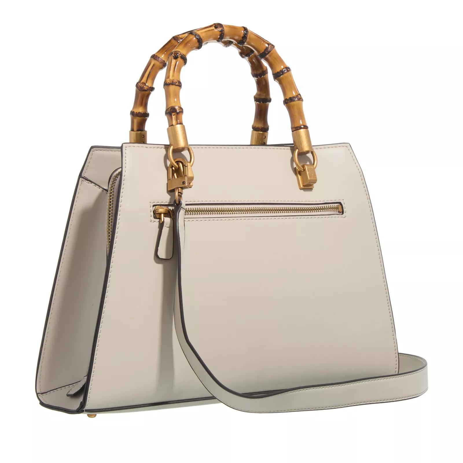 Guess Shoppers & Totes Stephi Bamboo Satchel in beige