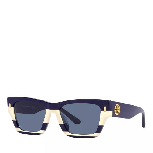 Tory Burch Sunglasses 0TY7169U Navy Ivory Vintage Stripes Sunglasses