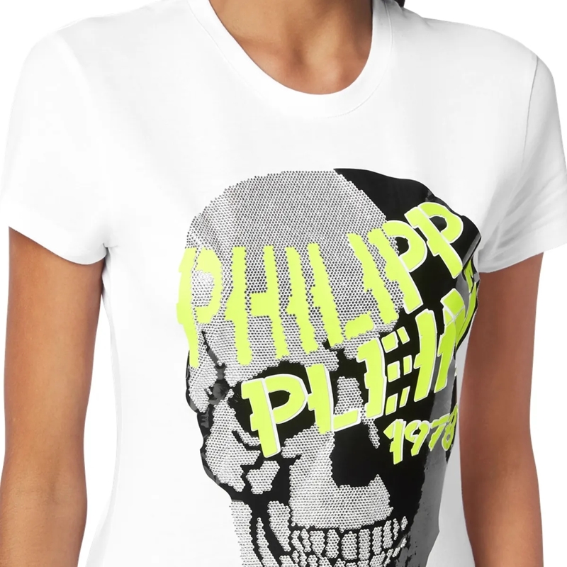 Philipp Plein T-Shirt T-Shirt Skull Mit Schmucksteinen weiss(Image 5)