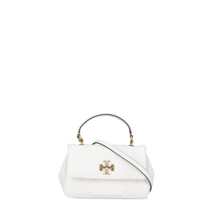 Tory Burch White Quilted Leather Hand Bag White Schultertasche