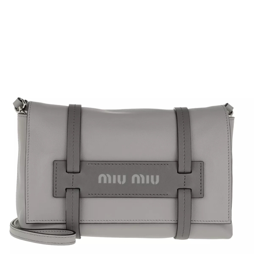Miu Miu Grace Lux Shoulder Bag Leather Marble Gray Cross body-väskor