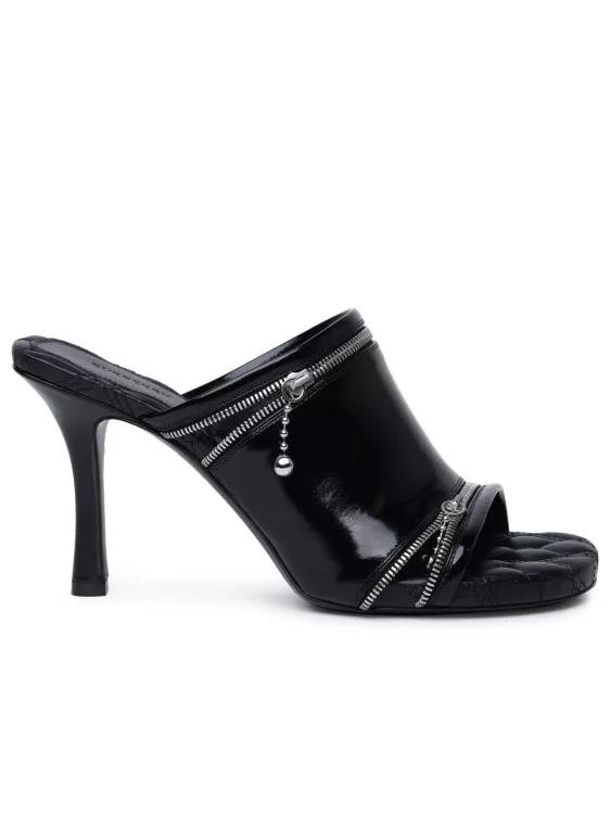 Burberry Sandalen & Sandaletten - Peep%27 Black Leather Sandals - Gr. 35 (EU) - in Schwarz - für Damen