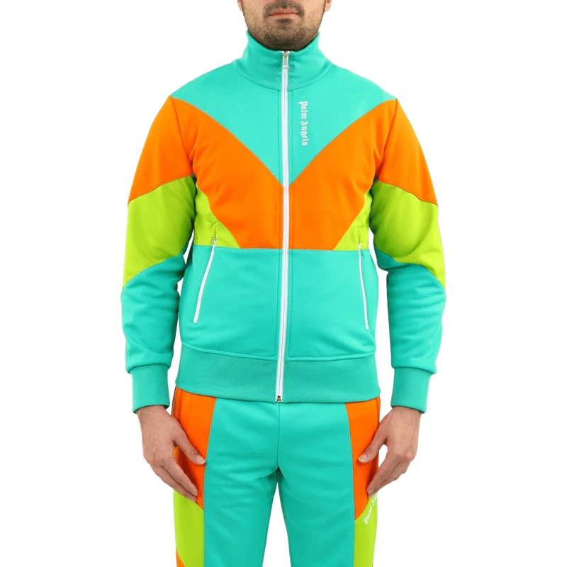 Palm Angels Donsjas Heren V Colorblock Track Jkt Forest grün