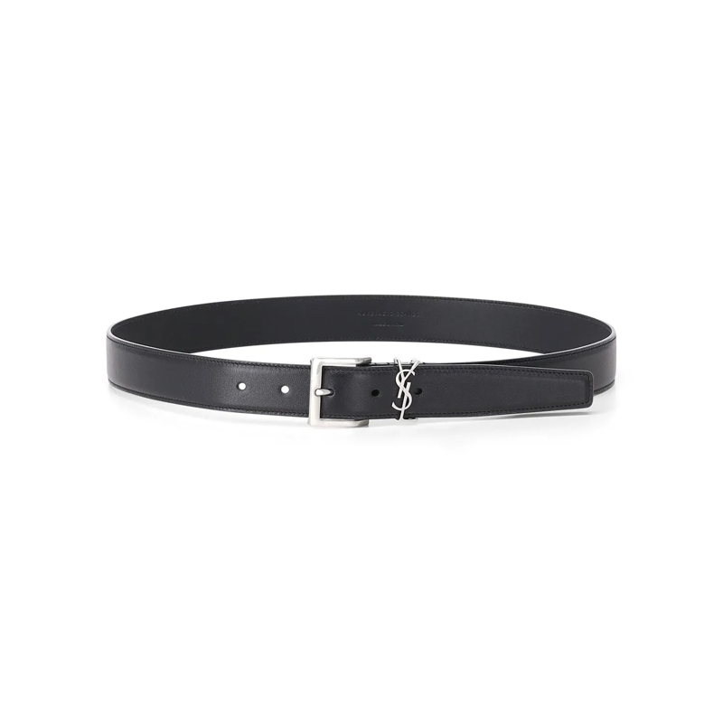 Saint Laurent Riem Gürtel aus Leder schwarz