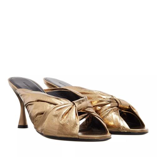 Balenciaga Drapey High Heels Sandals Gold Mule