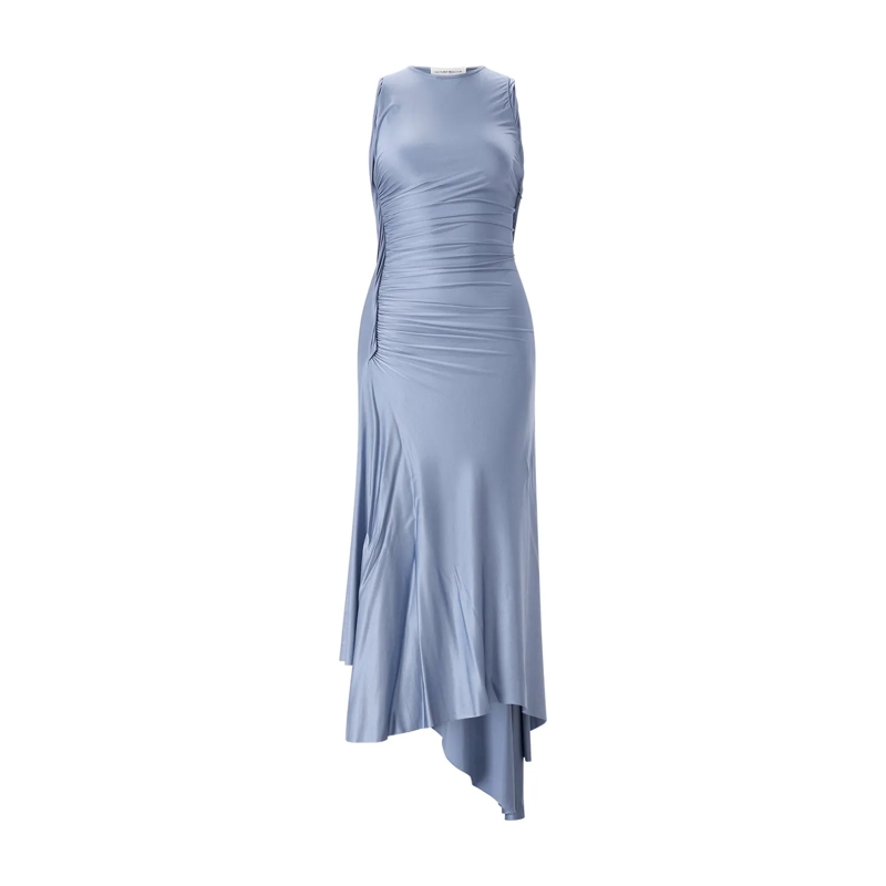 Victoria Beckham Robe longue Elegantes Maxikleid blau