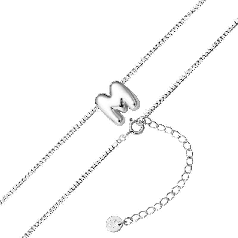 Glanzstücke München Mittellange Halskette Sterling Silber Halskette Buchstabe M silber(Image 3)