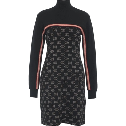 LIU JO Midi-Kleider Knit dress with logo schwarz