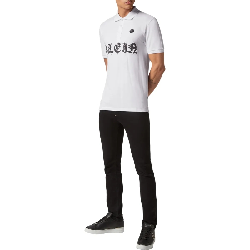 Philipp Plein Top Poloshirt Gothic Plein weiss(Image 4)