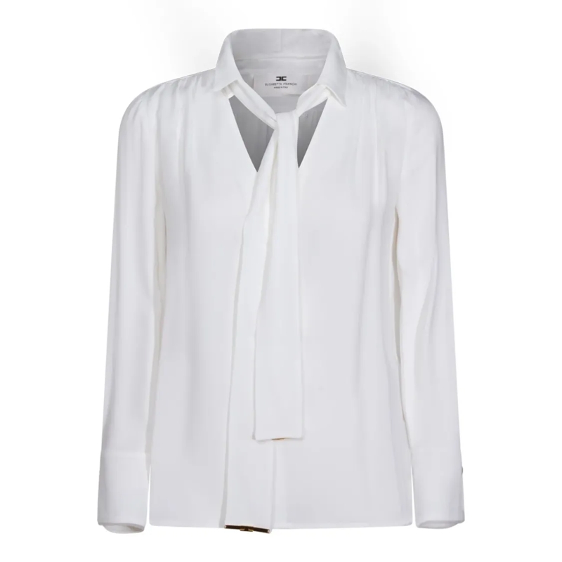 Elisabetta Franchi Chemisier Ivory Viscose Shirt White