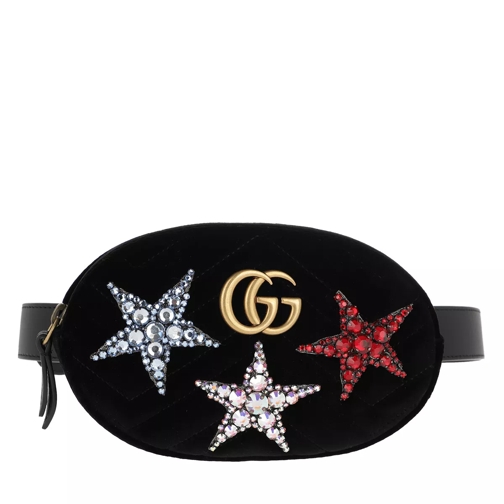 Gucci GG Marmont Velvet Belt Bag Stars Black Belt Bag