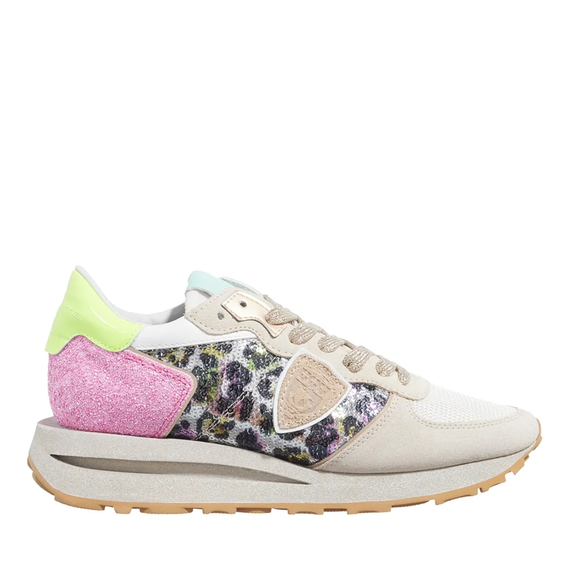 Philippe Model Low-Top-Sneaker Tropez Haute Low Woman Paillettes Leo Leo Multi Jaune