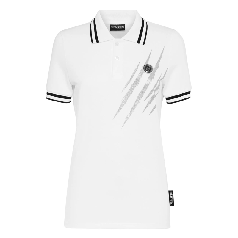 Plein Sport Top Polohemd Scratch weiss