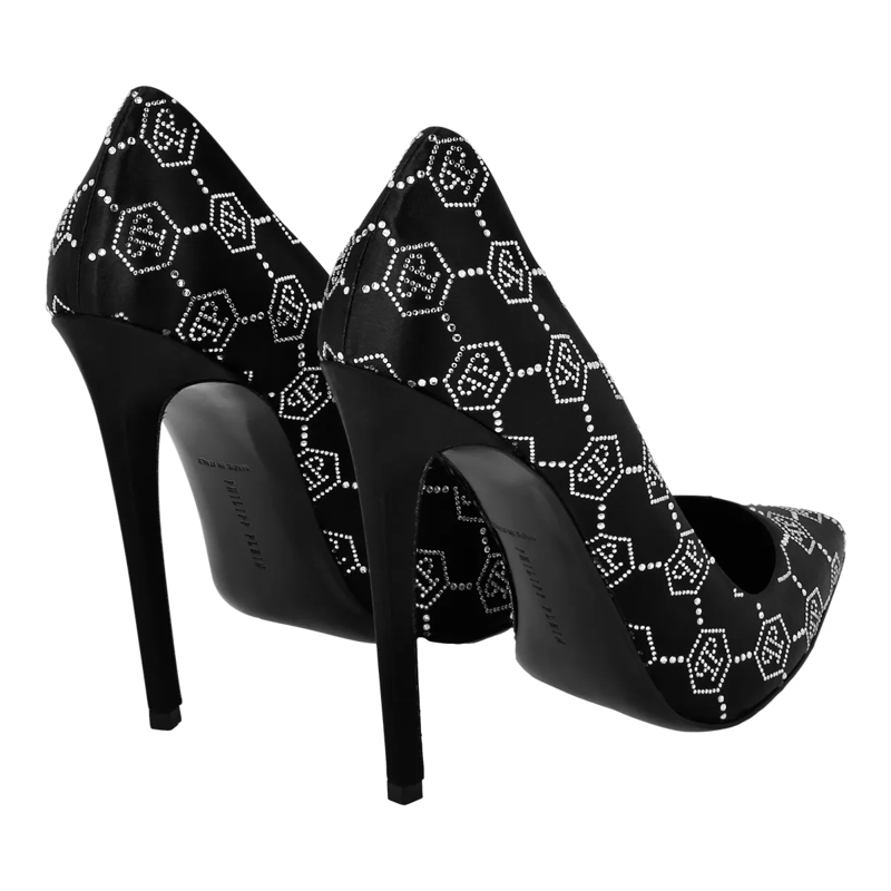 Philipp Plein Pumps Pumpen Monogram Mit Schmucksteinen schwarz(Image 3)