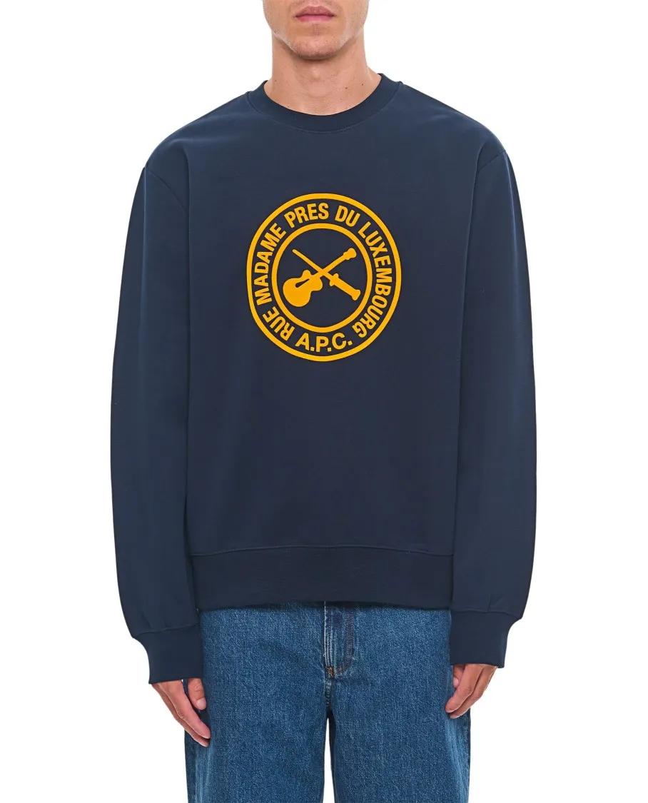 A.P.C. - Boxy Guitare Sweatshirt - Größe L - blau