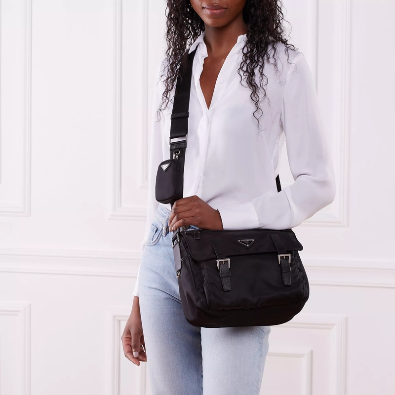 Prada Messenger Bag Pattina Vela schwarz(Image 3)