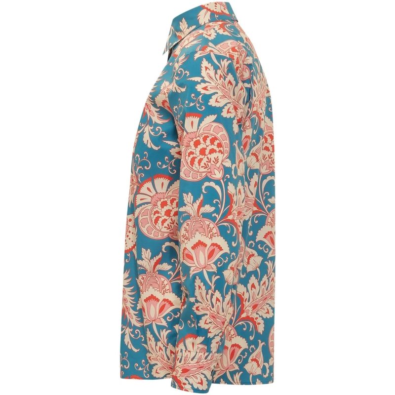 Etro Bluse Camicia con Colletto e Stampa Floreale blau(Image 3)