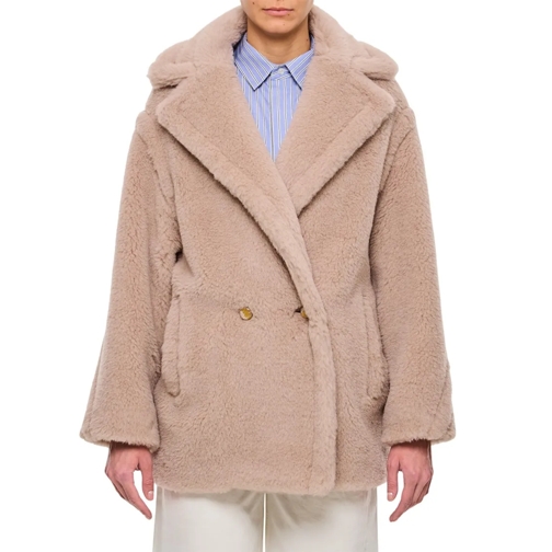 Max Mara  Beige Cuba Midi Teddy Coat Neutrals