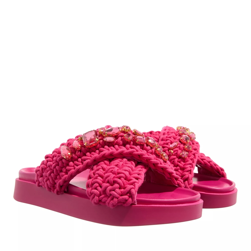 INUIKII Slides Woven Stones Fuchsia
