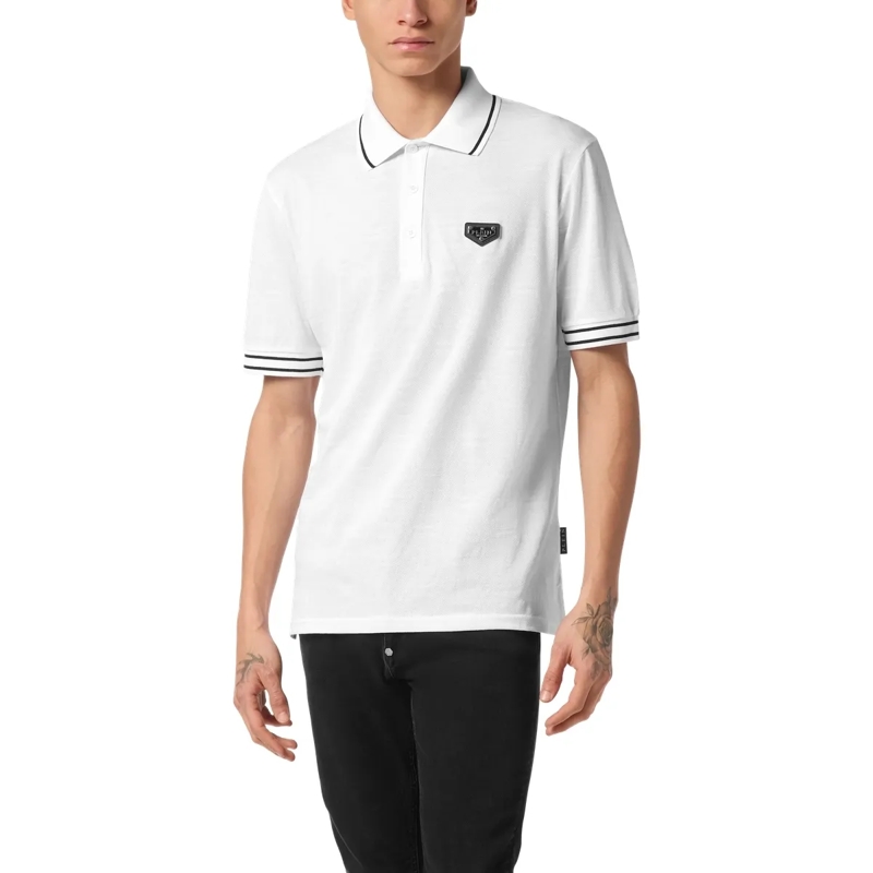 Philipp Plein Top Poloshirt Ss Monogram weiss(Image 3)