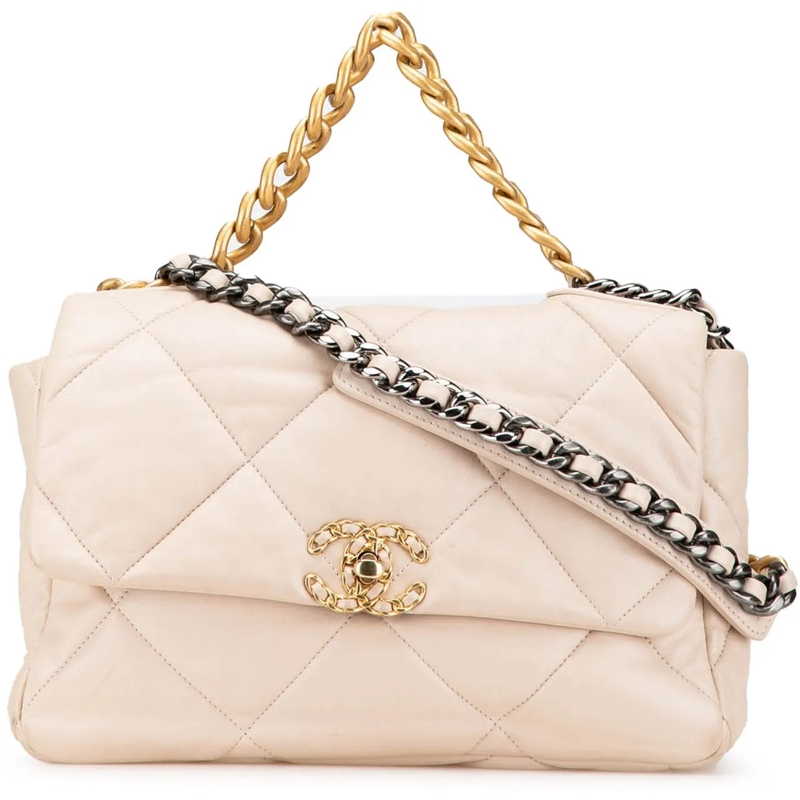 Chanel Schultertasche Large Lambskin 19 Flap braun