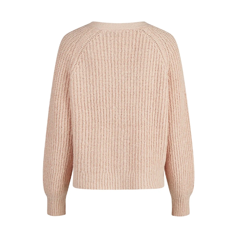 Marc Aurel Jacke Cardigan- mit Rippenbündchen- Knöpfe aus Horn-I rosa(Image 5)