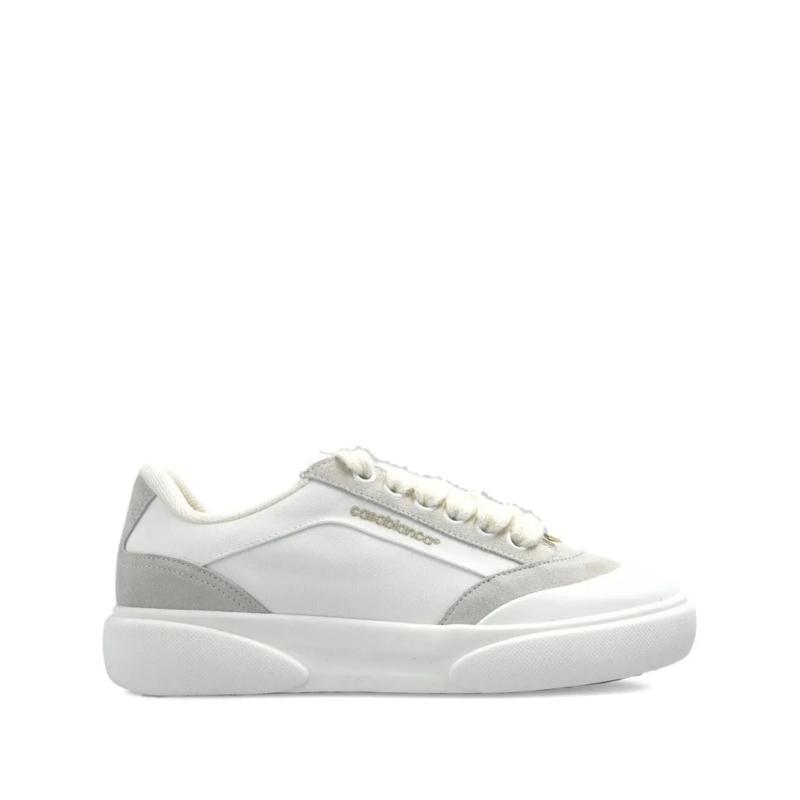 Casablanca Low-Top-Sneaker Low-Top Leather Sneakers With Suede Accents White